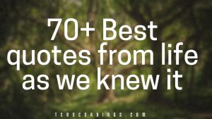 70+ Best quotes from life as we knew it