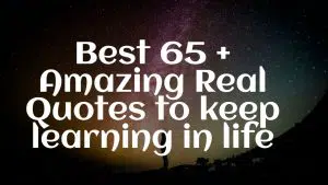 Best 65 + Amazing Real Quotes to keep learning in life