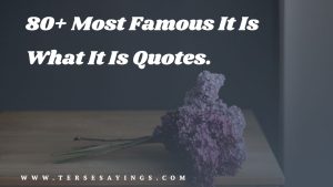 80+ Most Famous It Is What It Is Quotes.